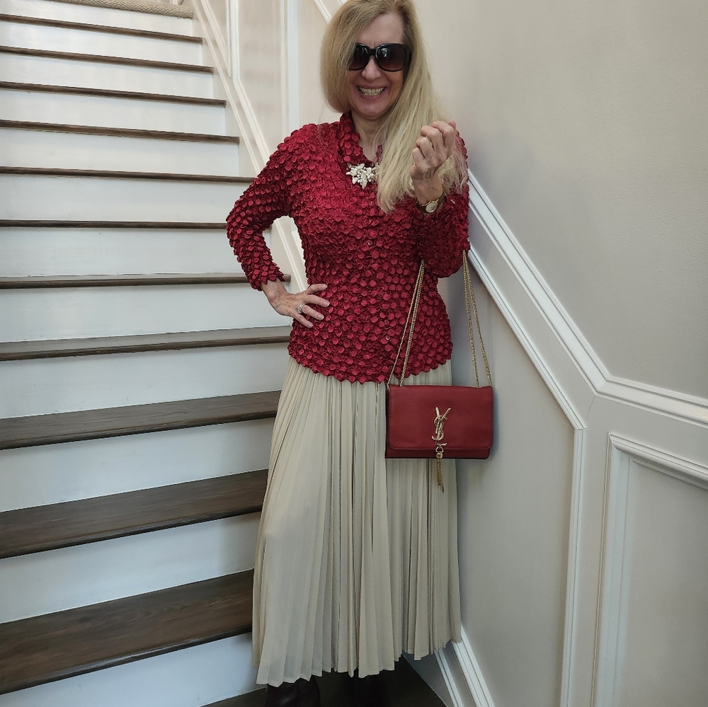 Unbranded Popcorn Blouse, Collared, Button Down, … - image 3